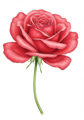 A stunning close-up of a blooming red rose