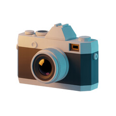 Stylized 3d model of a camera isolated on transparent background