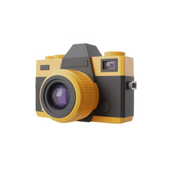 Yellow and black camera illustration isolated on transparent background