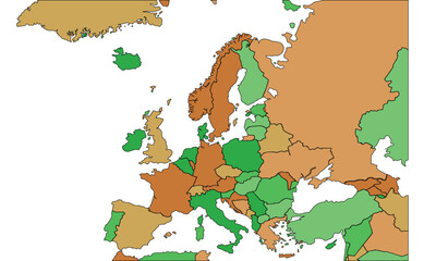 Europe map vector with country borders vector eps.10