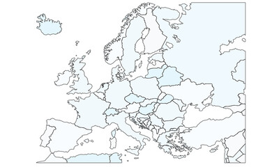 Europe map vector with country borders vector eps.10