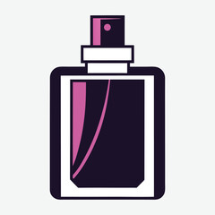 Bottle with perfume silhouette art illustration.