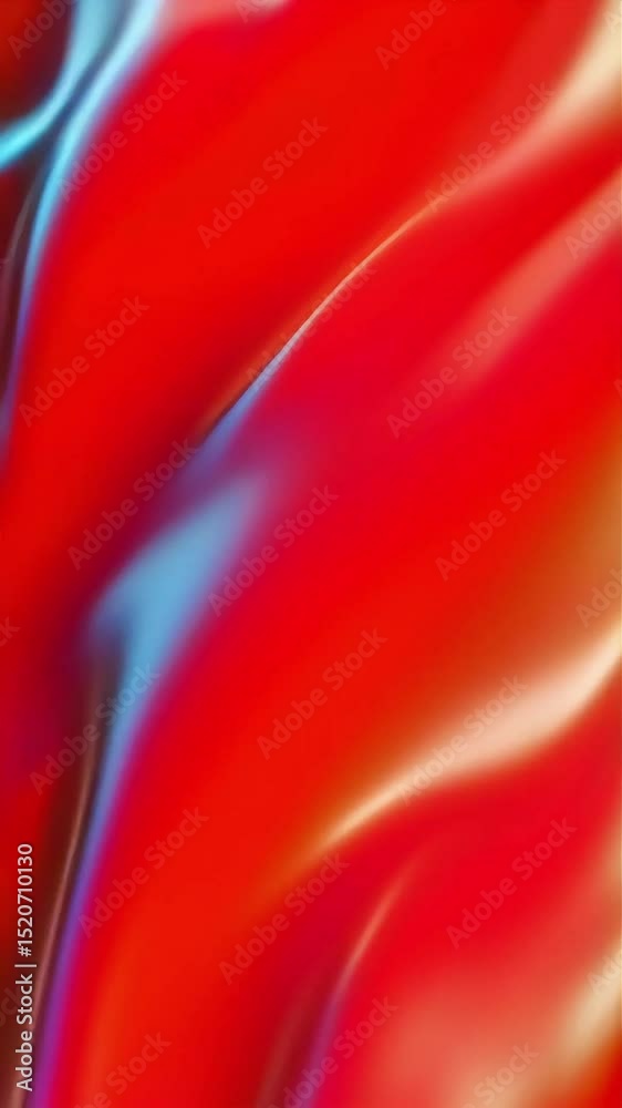 Poster abstract red fluid motion: dynamic waves of crimson and scarlet