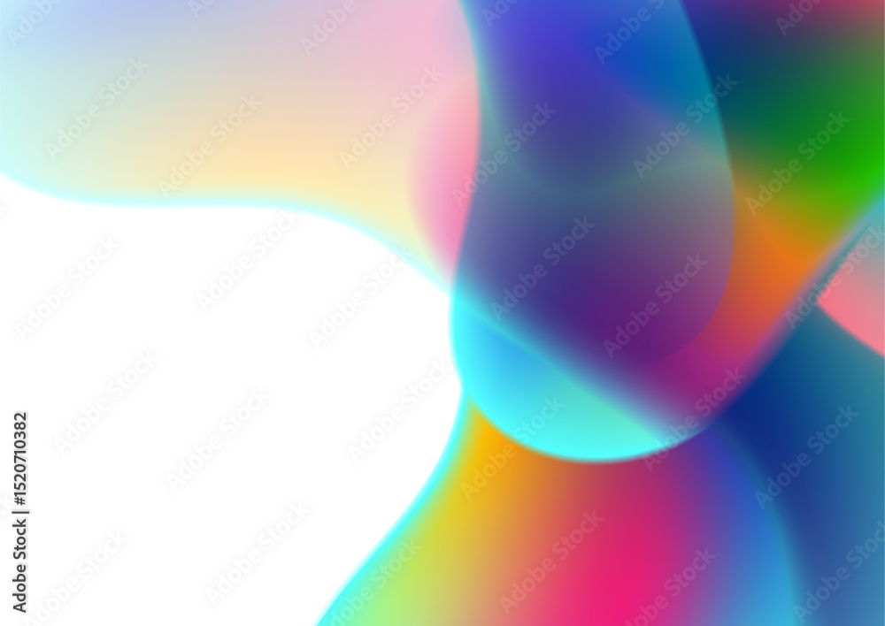 Poster colorful smooth liquid abstract gradient waves on the white background. vector holographic elegant f