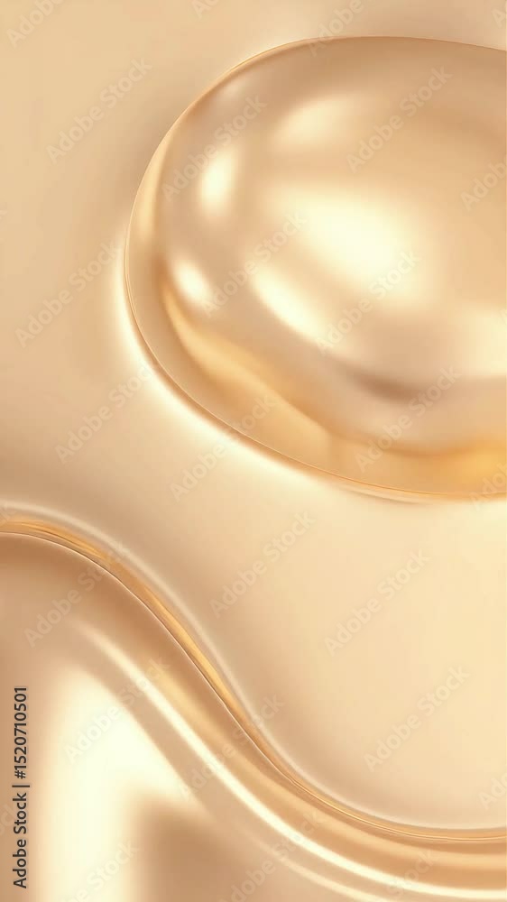 Poster abstract golden fluid motion: shimmering waves of light