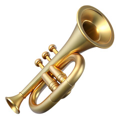 Naklejka premium Golden Trumpet a Sound of Joy and Music