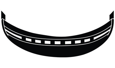 Isolated Gondola Boat Silhouette on White Background Venice Canal Boat Silhouette