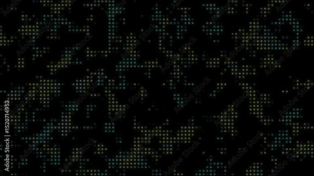 Poster abstract data visualization displaying colorful glowing circles on a black background perfect for te