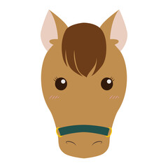 かわいい顔の馬キャラクターのイラスト