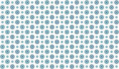 Seamless abstract geometric pattern with small 8 fold double flower in blue and ocean blue on white background. Vector illustration, for masculine shirt lady dress cloth cover decoration  all over 
