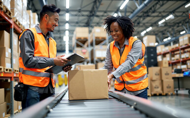 Efficient Logistics And Supply Chain Management With Teamwork In Modern Distribution Center