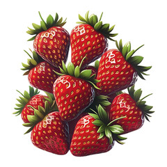 strawberries on white background