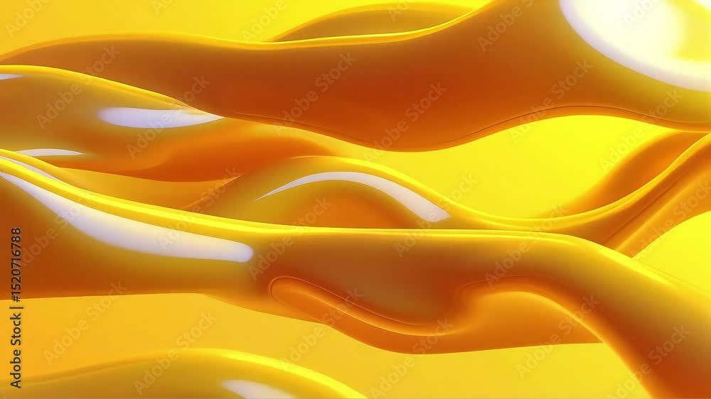 Poster abstract golden liquid flowing dynamically