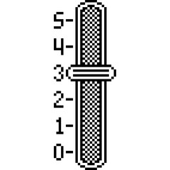 Retro Pixel Vertical Slider UI Icon (0 to 5 Scale). Slider bar with score 