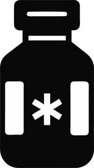 Cold Medicine Bottle Silhouette Vector Illustration