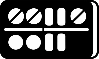 Daily Pill Organizer Silhouette Vector Illustration