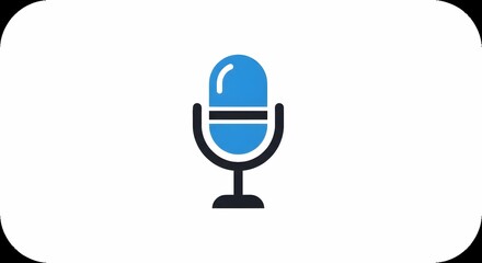 Fototapeta premium Modern microphone design with sleek lines showcasing a vibrant blue on a clean white background