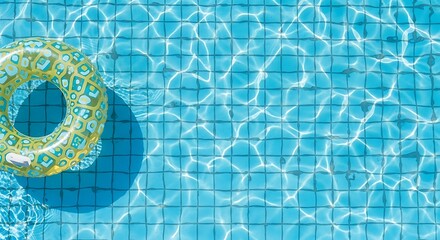 Summer Fun Relaxing Poolside with Inflatable Ring