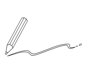 書いてる鉛筆・線画