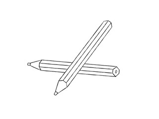 かわいい鉛筆・線画・水彩風