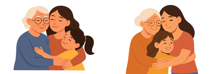 Generations connect through love in heartfelt family moments between grandmothers, mothers, and daughters