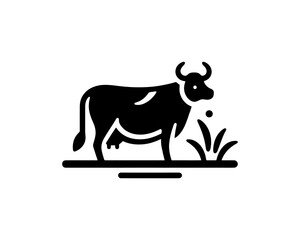 Fototapeta premium Full body cow shape in silhouette design
