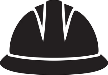 construction helmet, safety helmet, hard hat, safety equipment silhouette icon vector illustration on transparent background