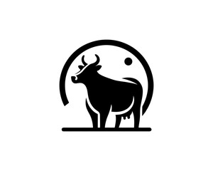 Unique full body cow logo for identity