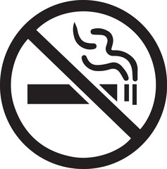 no smoking sign , Solid no smoking icon for healthy lifestyle awareness . 