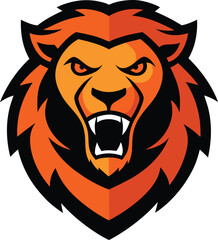 Obraz premium lion head vector illustration