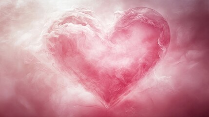 Fototapeta premium Heart-shaped form of pink smoke.