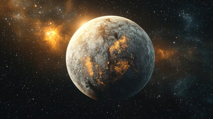 Obraz premium Cosmic Wonder: A Glowing Exoplanet in the Vastness of Space