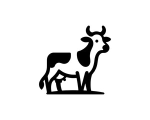 Black and white full body cow symbol