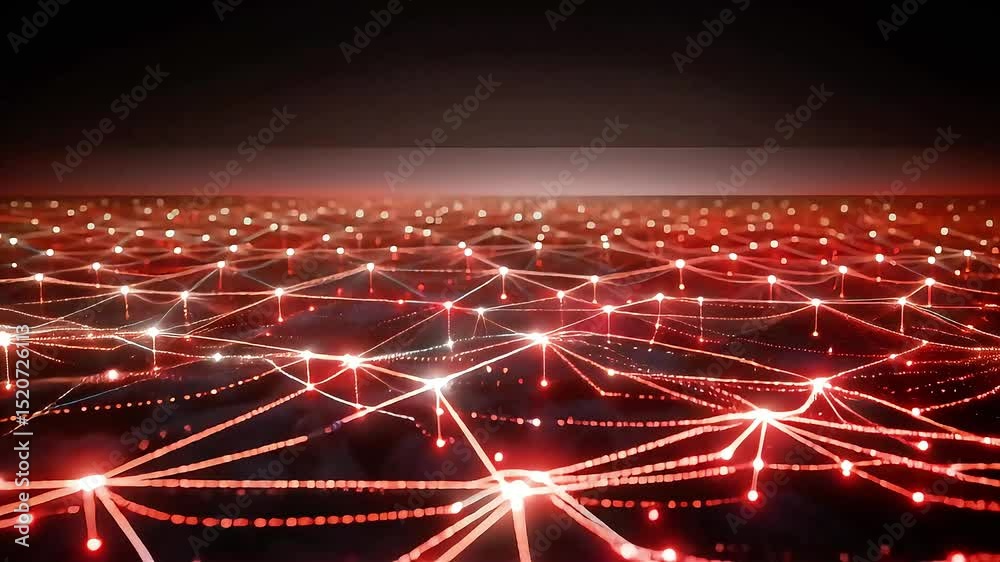 Poster Dynamic Red Network: Illuminated Nodes and Shifting Connections