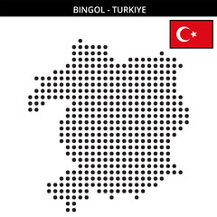 Fototapeta premium Big dots map of Bingol in Turkiye