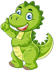 Cheerful Cartoon Dinosaur Illustration