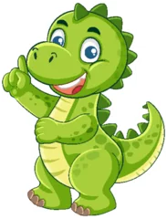 Gordijnen Cheerful Cartoon Dinosaur Illustration © GraphicsRF