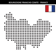 Big dots map of Bourgogne-Franche-Comte in France