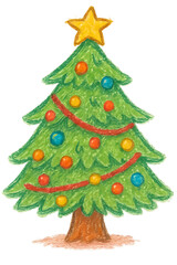 Festive Christmas Tree Illustration A Colorful Holiday Decoration