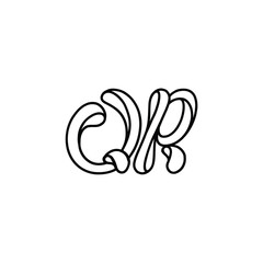 Obraz premium QR monogram logo design letter text name symbol monochrome logotype alphabet character simple logo