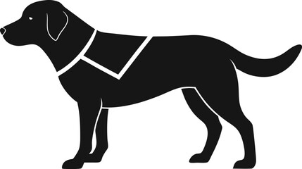 Guide Dog With Harness Silhouette Vector Illustration
