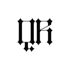 QR monogram logo design letter text name symbol monochrome logotype alphabet character simple logo