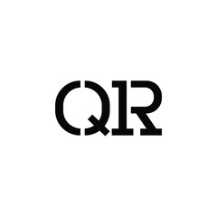 QR monogram logo design letter text name symbol monochrome logotype alphabet character simple logo