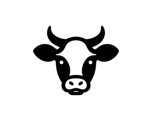 Solid cow head vector for identity logo