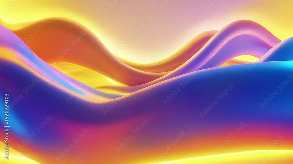 Poster abstract fluid waves: vibrant hues and dynamic flow