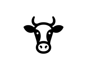 Cow face silhouette logo in modern style