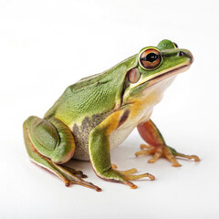 Realistic croaky frog illustration on white background high-quality animal artwork