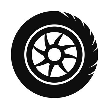 recommend clip art: Silhouette of a car tire 