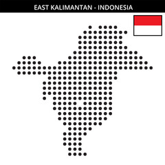 Fototapeta premium Big dots map of east-kalimantan in Indonesia