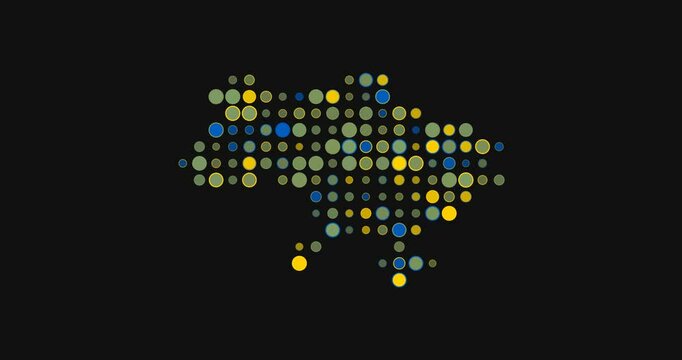 Generative Dots Form Ukraine Map Animation
